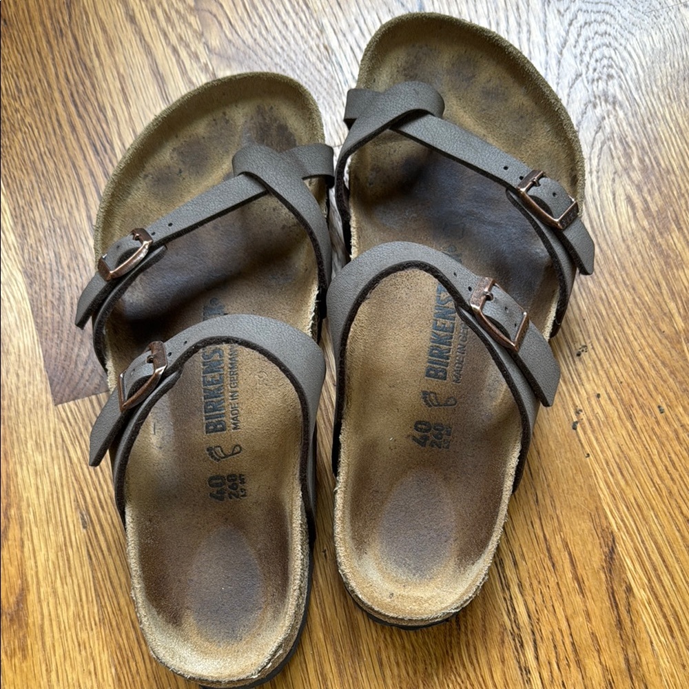 Birkenstock Mayari Taupe Cross-Strap Sandals